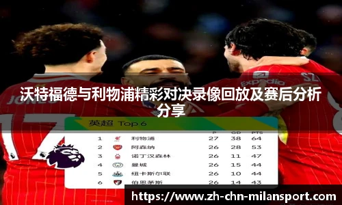 沃特福德与利物浦精彩对决录像回放及赛后分析分享